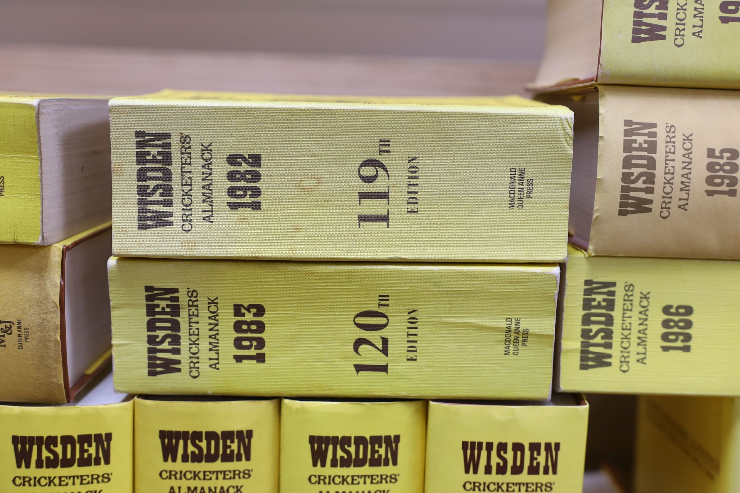 A run of cricket Wisden Almanacks, 1978-2020